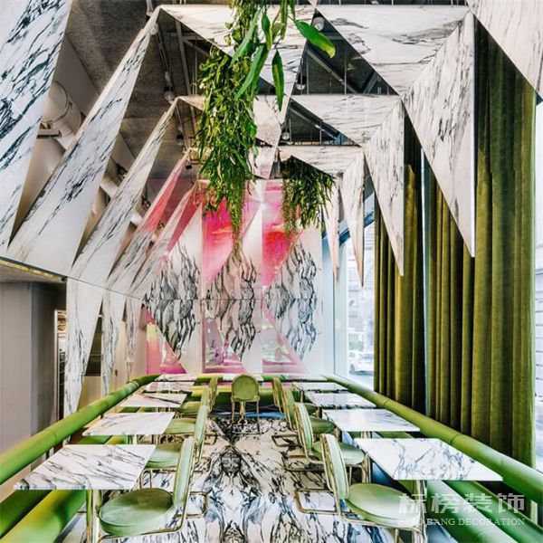 辦公室裝修怎么設計大理石天花板?